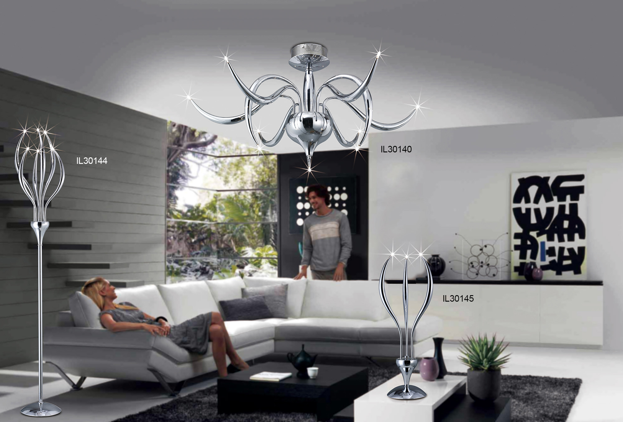 Llamas Polished Chrome Floor Lamps Diyas Multi Head Floor Lamps Llamas Polished Chrome Floor Lamps Diyas Multi Head Floor Lamps
